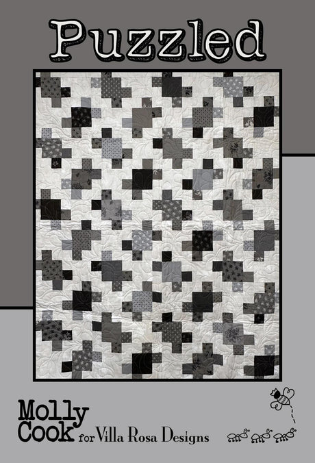 Puzzled Quilt Pattern Only - INSTANT DIGITAL DOWNLOAD - From Molly Cook for Villa Rosa Designs Size 50" x 62"