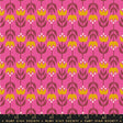 a pink and yellow flower pattern on a pink background
