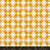 a yellow and white pattern with stars on it