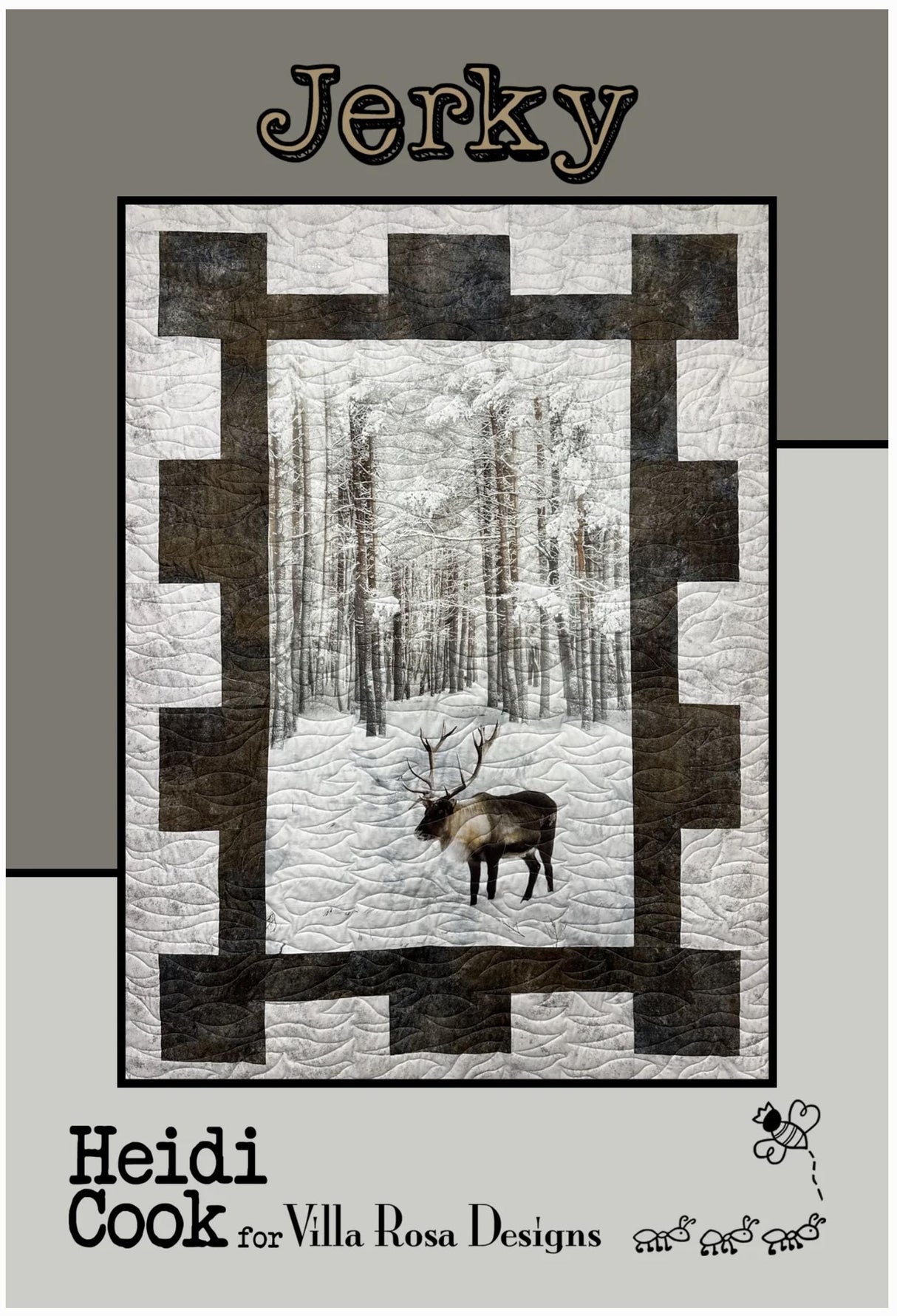 Jerky Quilt Pattern Only - INSTANT DIGITAL DOWNLOAD - From Heidi Cook for Villa Rosa Designs Size 43" x 60"