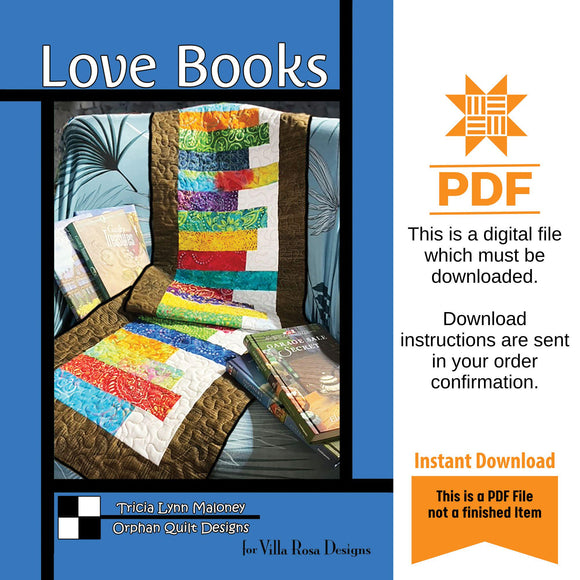 Love Books Table Runner Pattern Only - INSTANT DIGITAL DOWNLOAD - From Orphan Quilts for Villa Rosa Designs 15