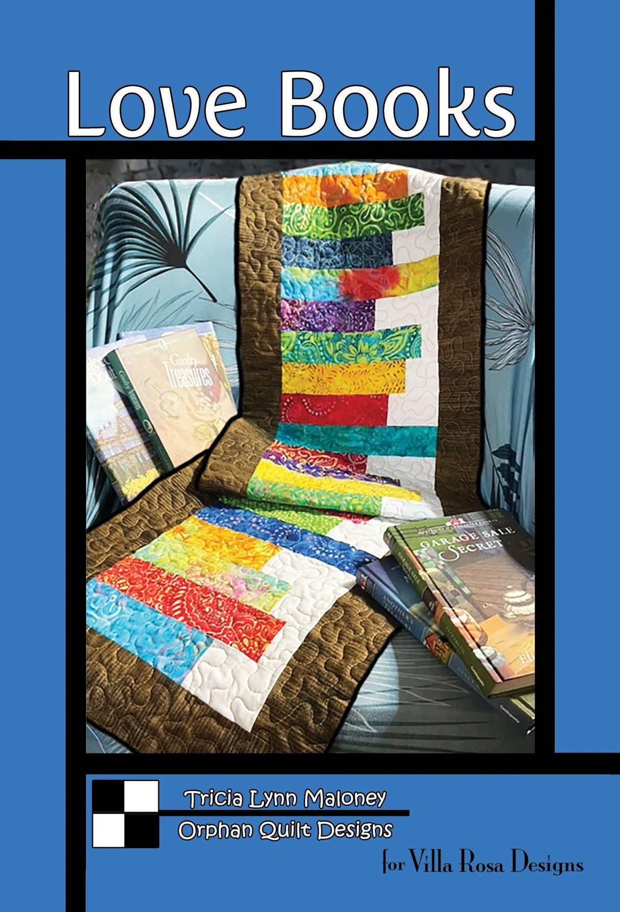Love Books Table Runner Pattern Only - INSTANT DIGITAL DOWNLOAD - From Orphan Quilts for Villa Rosa Designs 15" x 55"