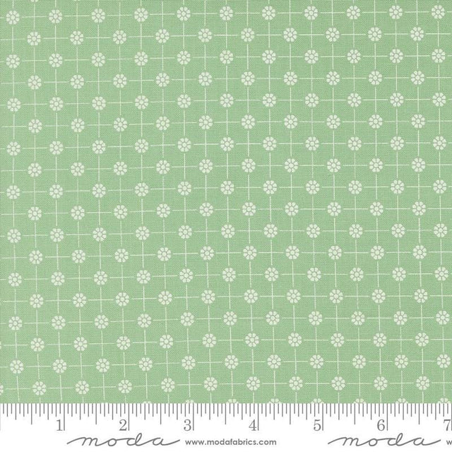 a ruler with a green and white pattern on it