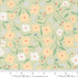 a green and yellow floral print fabric