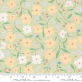 a green and yellow floral print fabric
