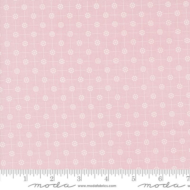 a pink background with white flowers on it