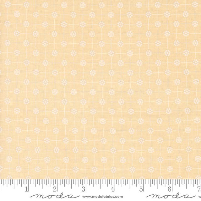 a ruler with a yellow background with white flowers