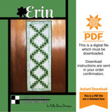 Erin Table Runner Pattern Only - INSTANT DIGITAL DOWNLOAD - From Tricia Lynn Maloney for Villa Rosa Designs Size 19" x 59"