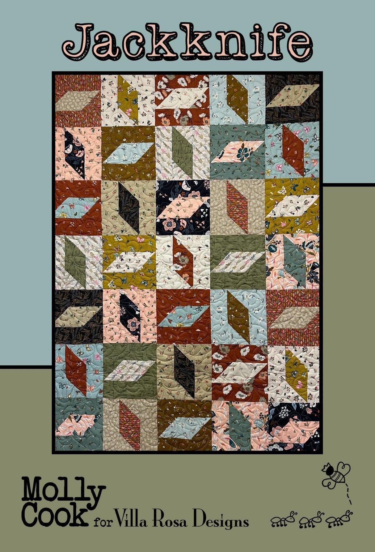 Jackknife Quilt Pattern Only - INSTANT DIGITAL DOWNLOAD - From Molly Cook for Villa Rosa Designs Size 40" x 56"