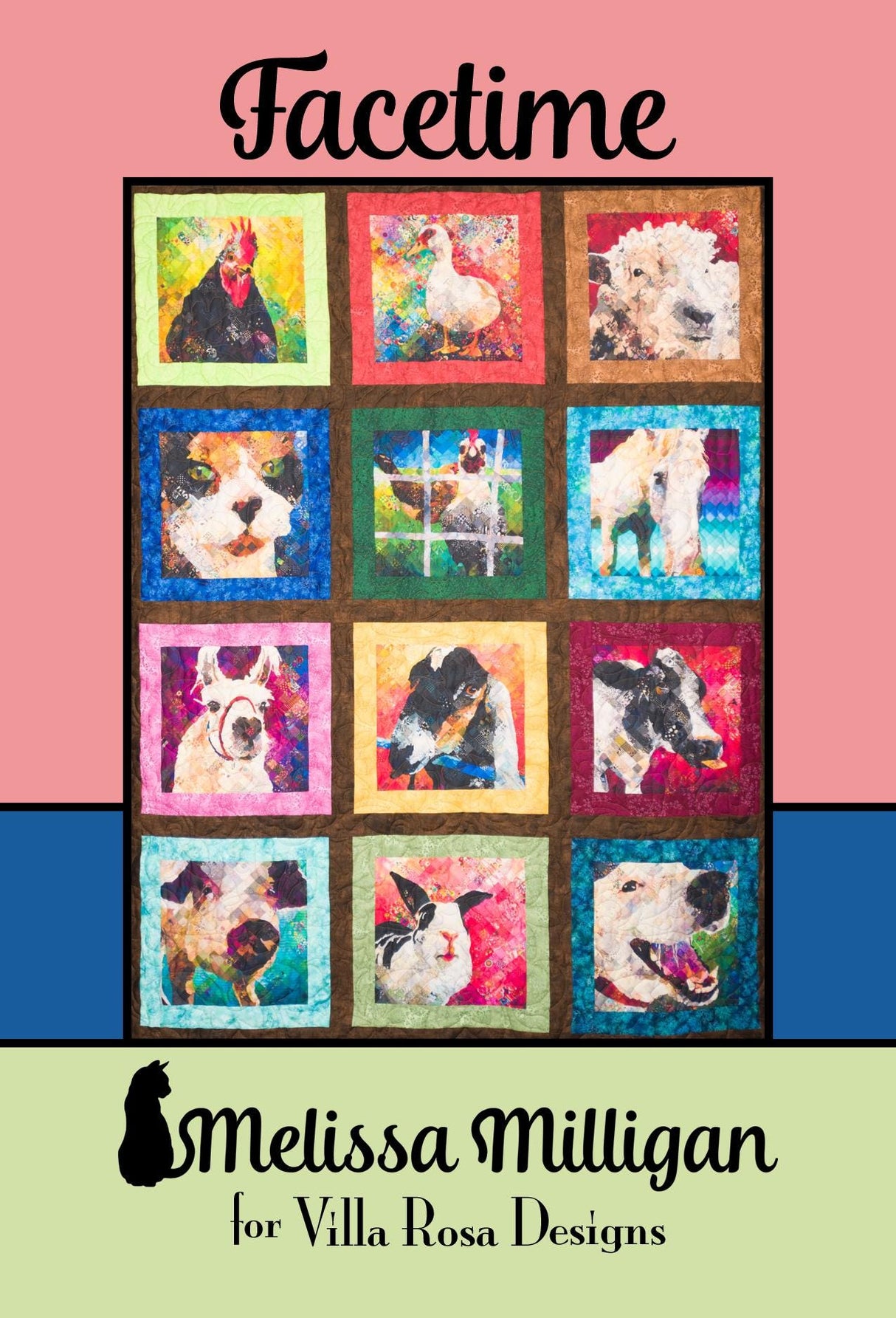 Facetime Quilt Pattern Only - INSTANT DIGITAL DOWNLOAD - From Melissa Milligan for Villa Rosa Designs Size 51" x 68"