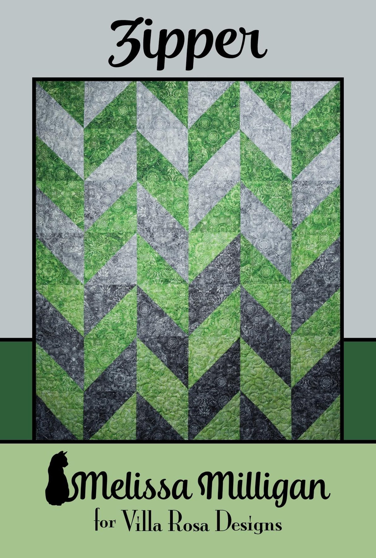 Zipper Quilt Pattern Only - INSTANT DIGITAL DOWNLOAD - By Melissa Milligan for Villa Rosa Designs Size 52" x 70" uses 2 1/2 inch strips