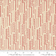 a ruler with a red and white pattern on it