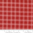 a red and white checkered fabric with a ruler