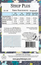 Strip Plus Quilt Patterns by GE Designs Iceland, Crib, Lap, Full, and Queen/King sizes GE168