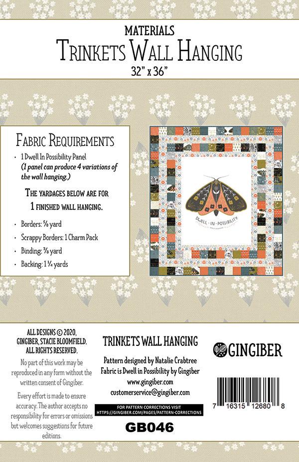 Trinkets Wall Hanging Pattern GB046 by Gingiber 32" x 36"