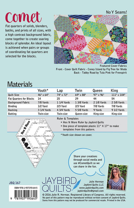 Comet Pattern by Jaybird Quilts By Julie Herman JBQ167