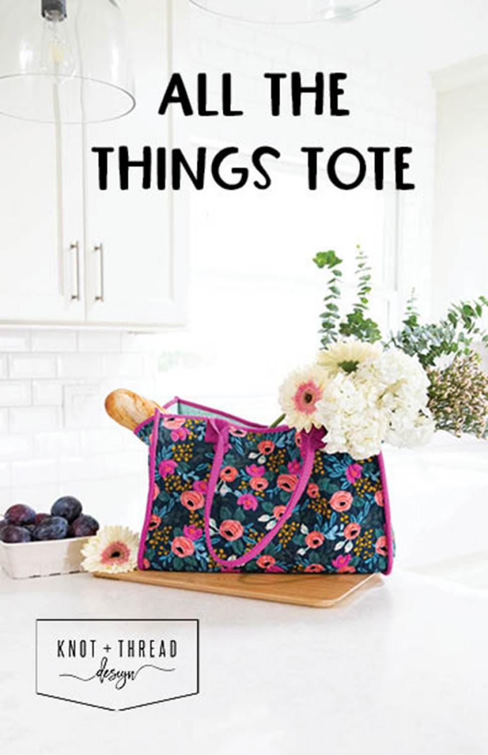 All the Things Tote #KAT113 From Knot and Thread Designs By Kaitlyn Howell, Paper Pattern Only