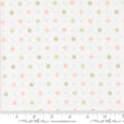 a white background with pink and green polka dots