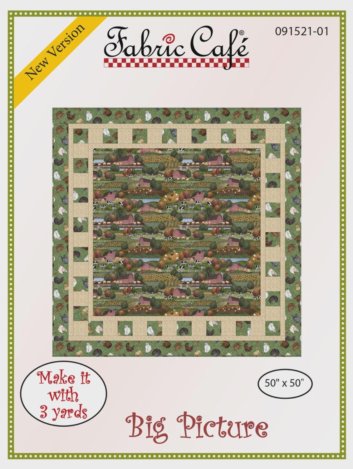 Big Picture Quilt Pattern by Fabric Cafe Quilt Size 50" x 50" FC091521-01 Bin MP