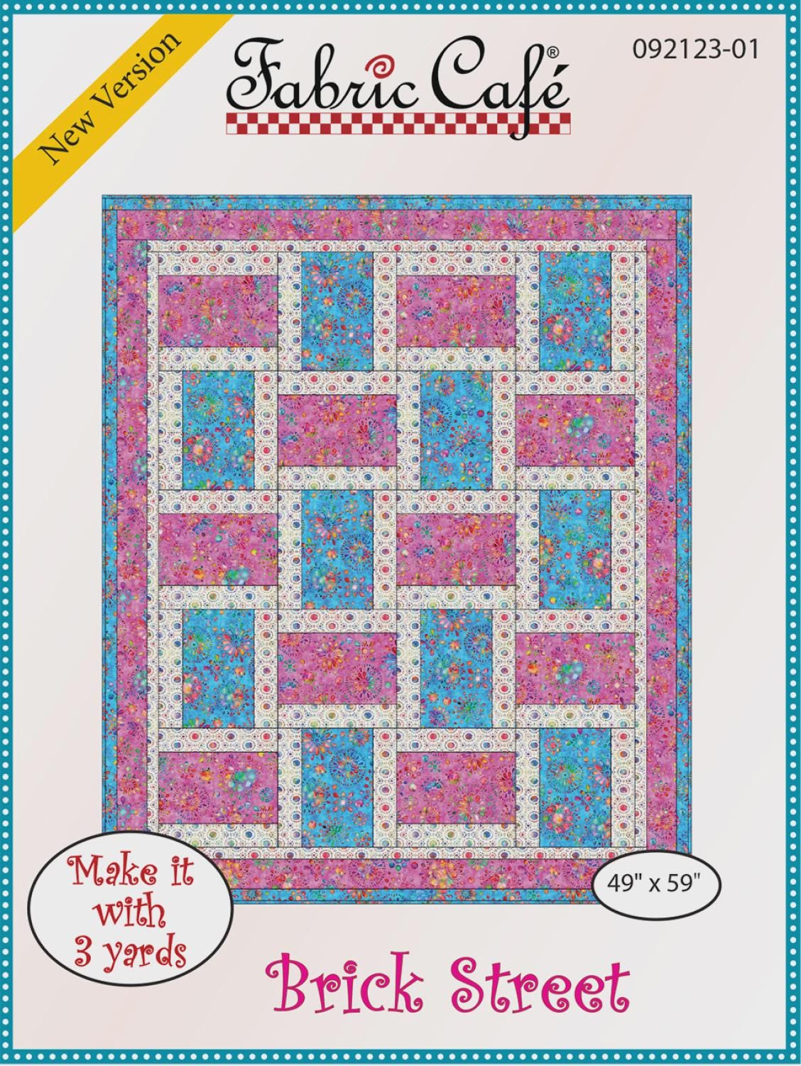 Brickstreet Quilt Pattern by Fabric Cafe Quilt Size 49" x 59" FC092123-01 Bin MP