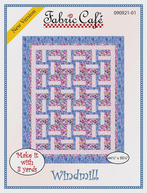 Windmill Quilt Pattern by Fabric Cafe Quilt Size 44.5" x 55.5" FC090921-01 Bin MP