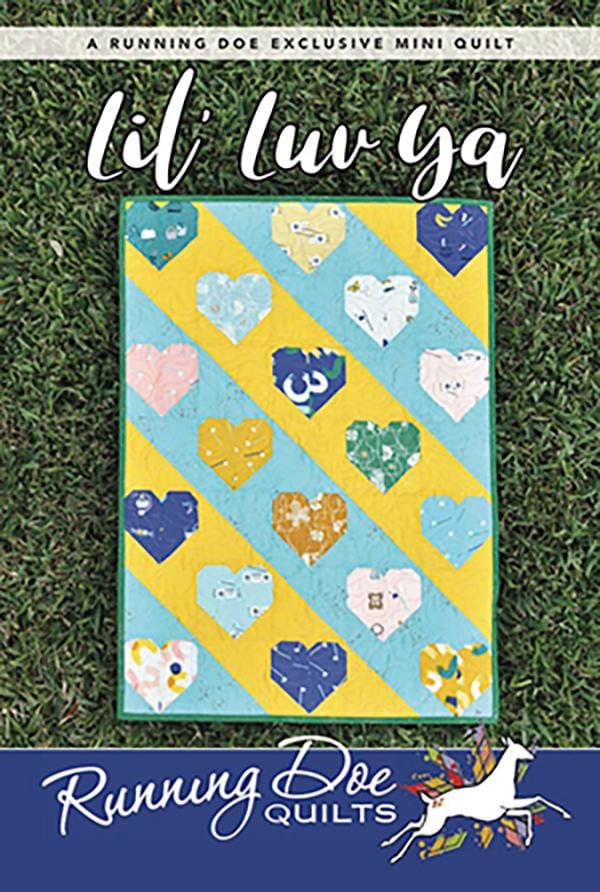 Lil' Luv Ya Quilt Pattern Card by Running Doe Quilts for Villa Rosa Designs finished size 20" x 28"