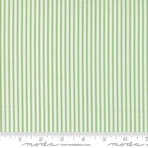 a ruler with a green and white striped fabric