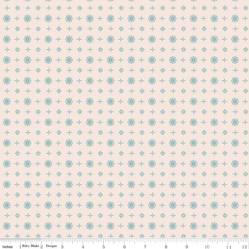 a ruler with a white background with blue dots