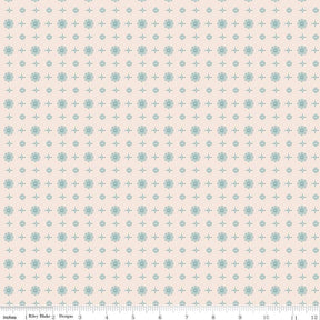 a ruler with a white background with blue dots