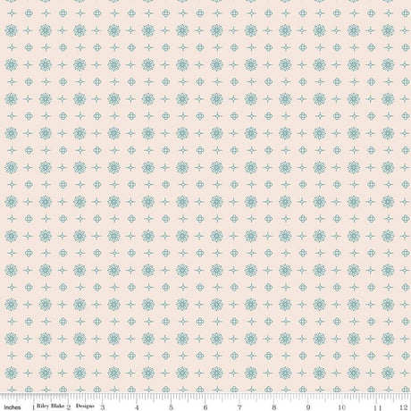 a ruler with a white background with blue dots