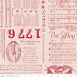 a sheet of music paper with a red and white design