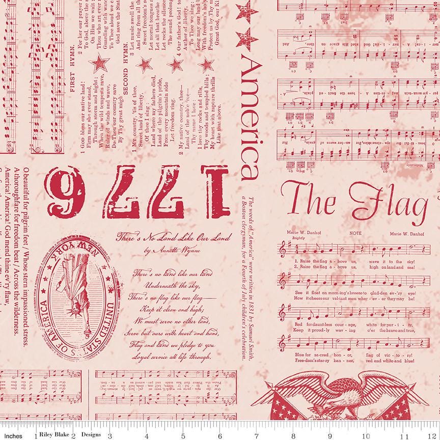 a sheet of music paper with a red and white design