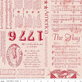 a sheet of music paper with a red and white design