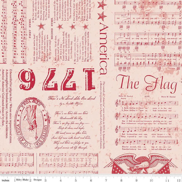 a sheet of music paper with a red and white design