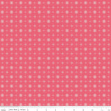 a pink background with white dots