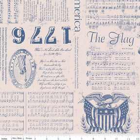 a sheet of music with a flag and a seal on it