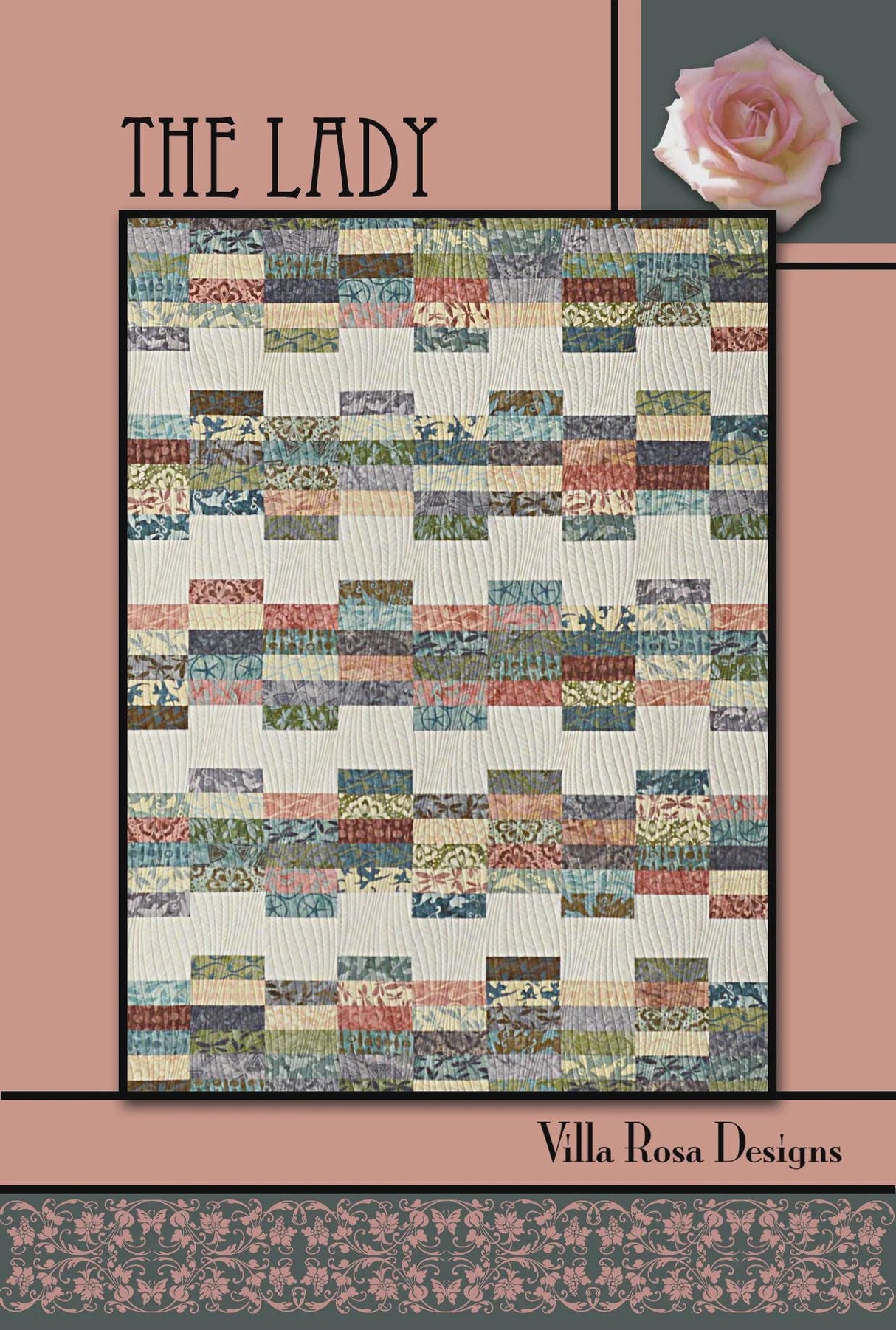 The Lady Quilt Pattern Only - INSTANT DIGITAL DOWNLOAD - By Villa Rosa Designs Size 54" x 72" uses jelly rolls