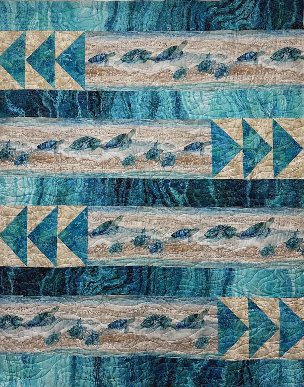 Turtle Soup Quilt Panel Pattern Only - INSTANT DIGITAL DOWNLOAD - From Heidi Cook for Villa Rosa Designs Size 49 x 61"
