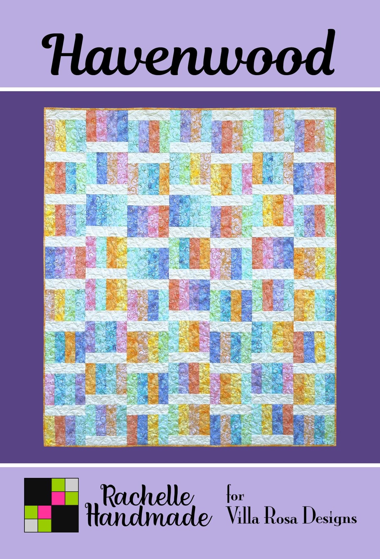 Havenwood Quilt Pattern Only - INSTANT DIGITAL DOWNLOAD - From Rachelle Handmade for Villa Rosa Designs Size 56" x 64"