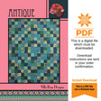 Antique Quilt Pattern - INSTANT DIGITAL DOWNLOAD - From Villa Rosa Designs 56" x 70" uses fat quarters