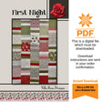 First Night Quilt Pattern - INSTANT DIGITAL DOWNLOAD - From Villa Rosa Designs 48" x 68" uses fat 10 inch squares