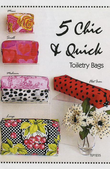 5 Chic & Quick Toiletry Bags printed sewing pattern by Tiger Lily Press TLP1235