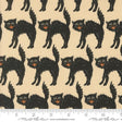 a black cat pattern on a cream background