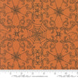 an orange background with a spider web pattern