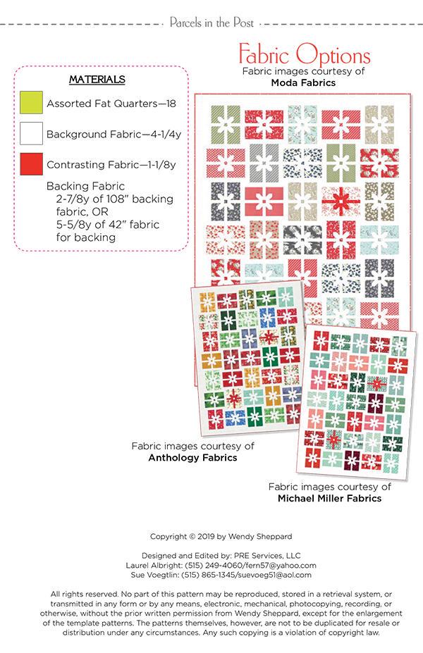 Parcels in the Post Printed Quilt Pattern WS04 by Wendy Sheppard