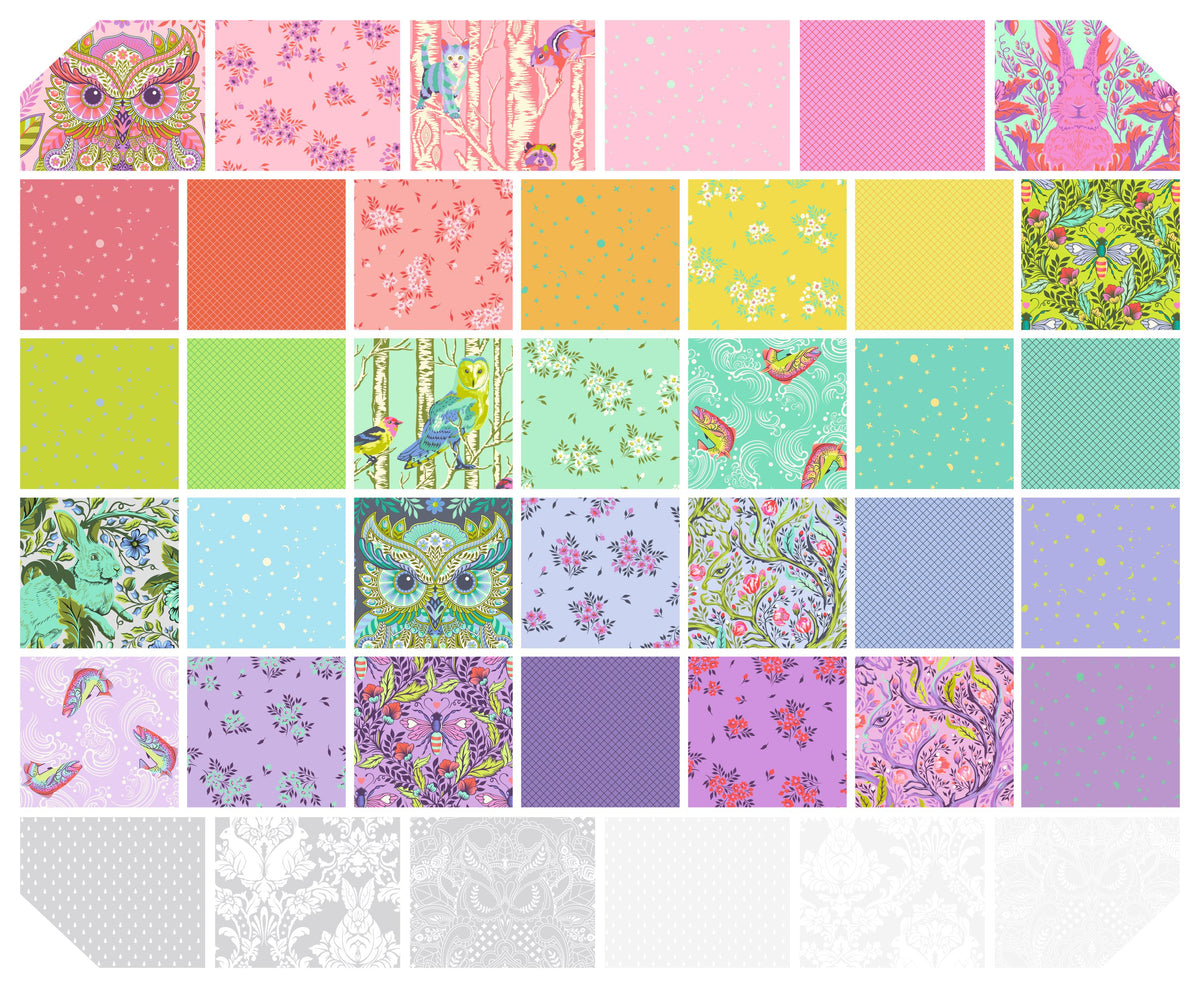 Full Moon Forest II Blossom Sofishticated Yardage by Tula Pink for Free Spirit Fabrics PWTP249.Blossom Sold in 1/2 yard increments