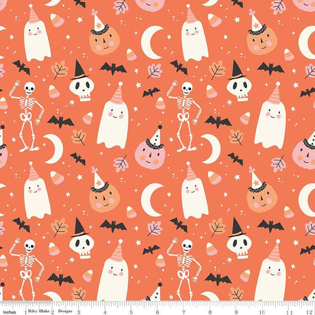 Hey Pumpkin Main Orange Yardage C16030-Orange by My Mind's Eye for Riley Blake Designs Sold in 1/2 yard increments