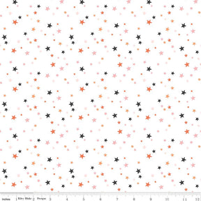 Hey Pumpkin Stars White Yardage C16037-White by My Mind's Eye for Riley Blake Designs Sold in 1/2 yard increments