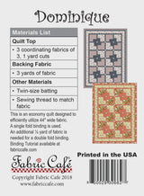 Dominique Quilt Pattern by Fabric Cafe 42" x 56" FC092129-01 Bin MP