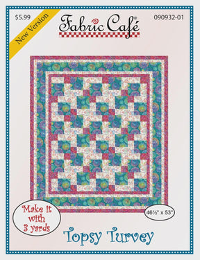Topsy Turvery Quilt Pattern by Fabric Cafe 42" x 56" FC090932-01 Bin MP